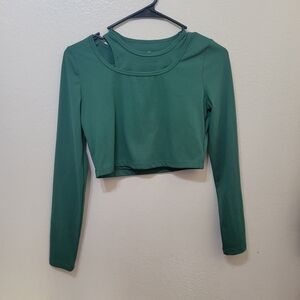 Cotton ON BODY Green Long Sleeve Crop Top SIZE M